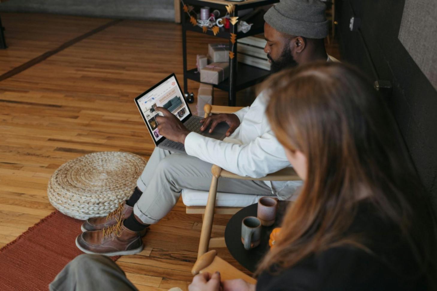 Business team analyzing financial reports and data visualizations